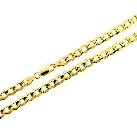 Real 10K Yellow Gold 6.5mm Cuban Link Chain Necklace 18" inch - Picture 4 of 7